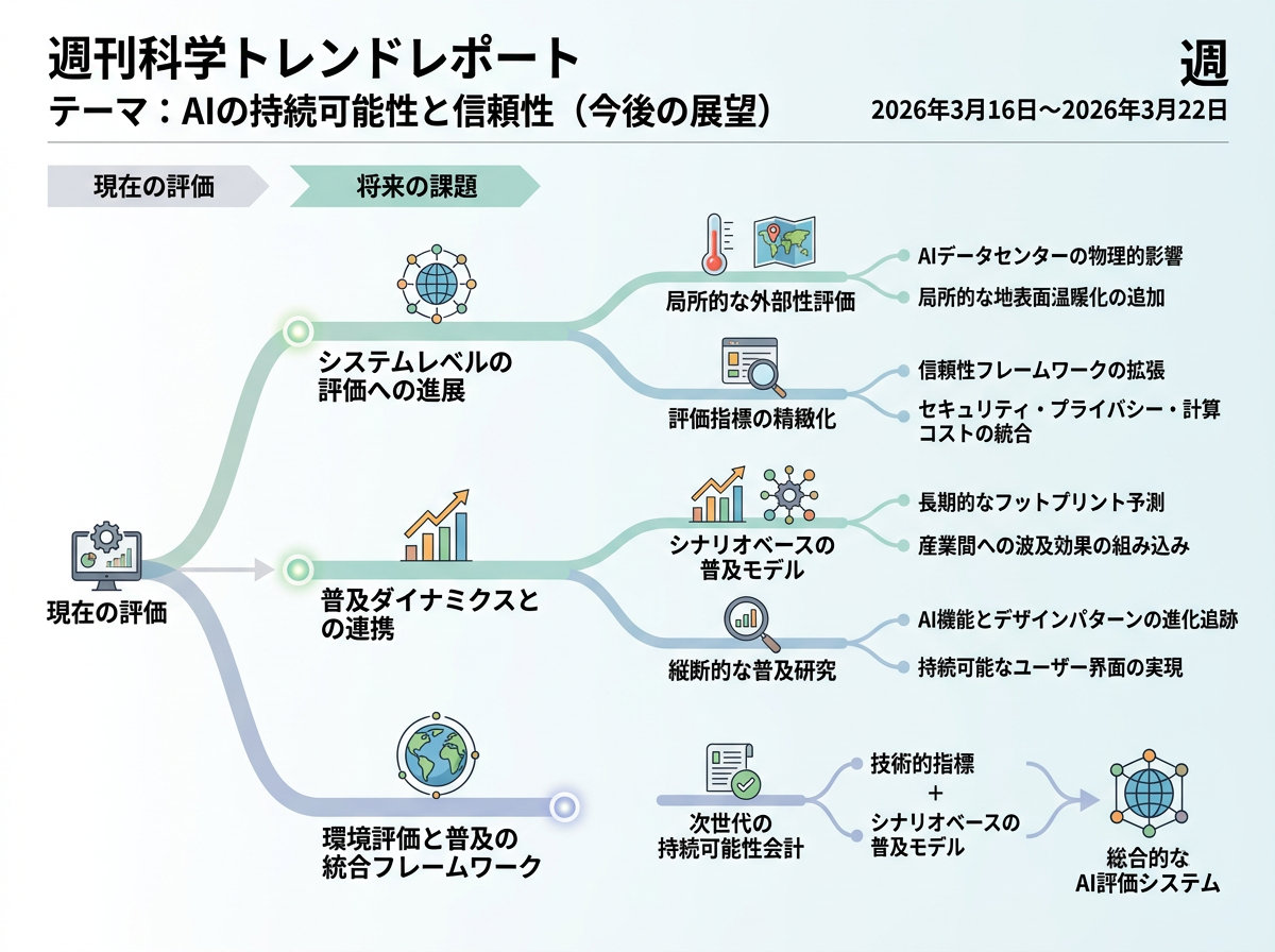 AIの持続可能性と信頼性 の展望インフォグラフィクス
