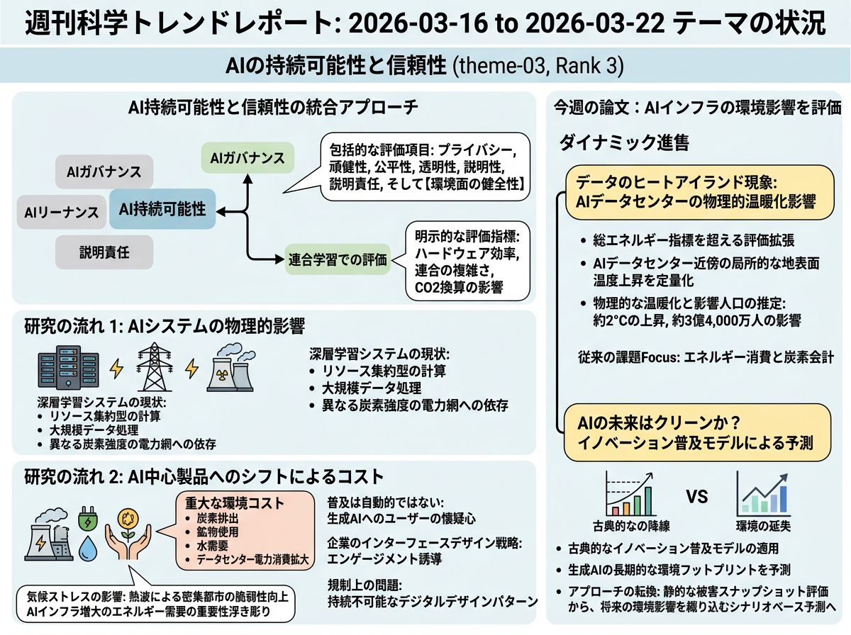 AIの持続可能性と信頼性 の現状インフォグラフィクス