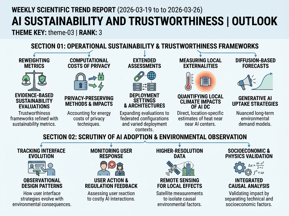 AI Sustainability and Trustworthiness outlook infographic