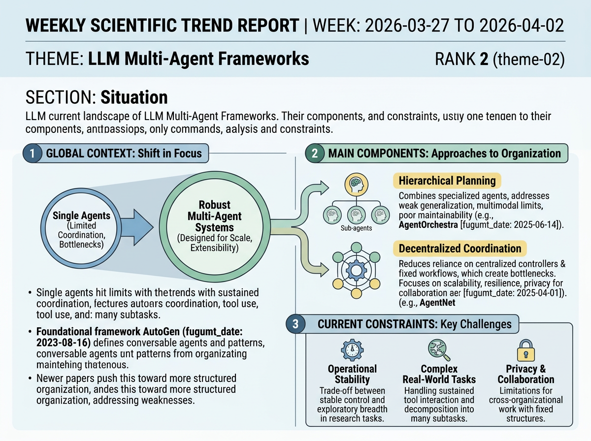 LLM Multi-Agent Frameworks situation infographic