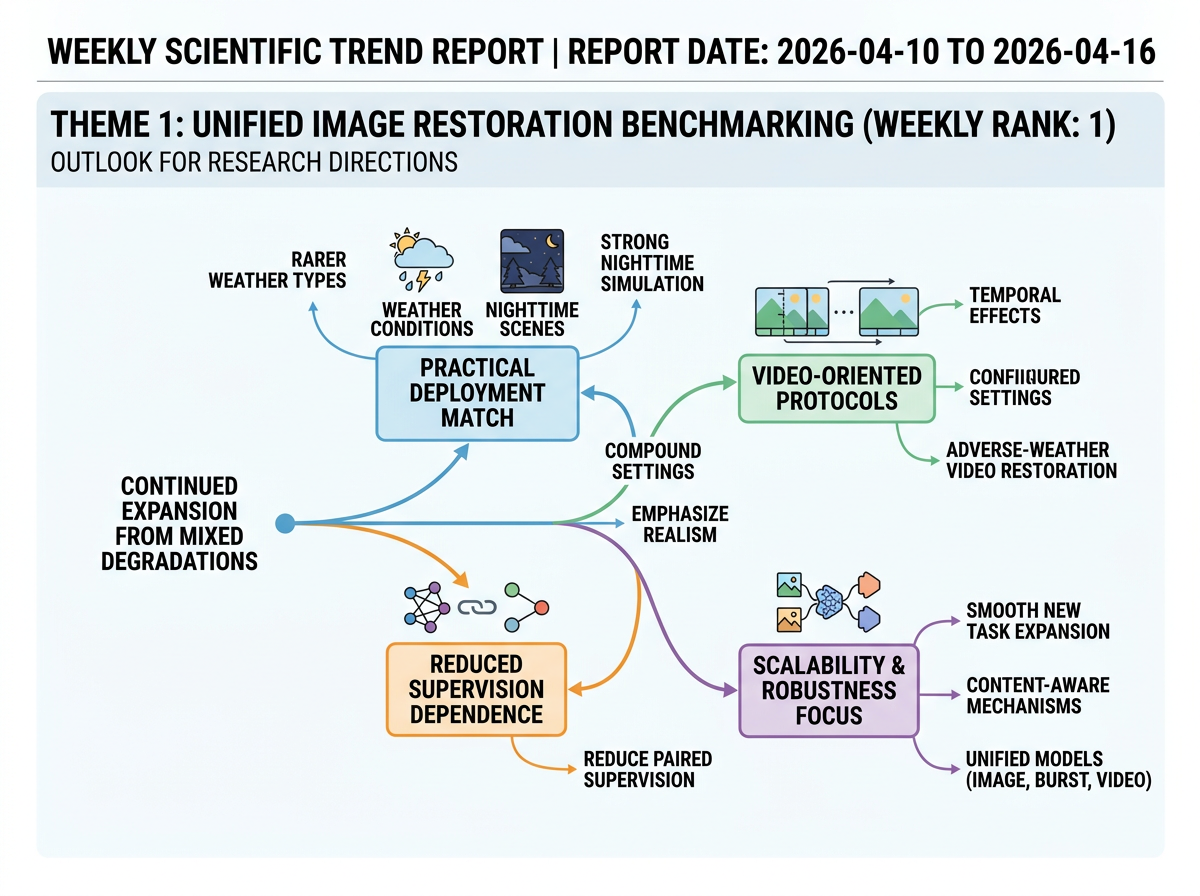 Unified Image Restoration Benchmarking outlook infographic