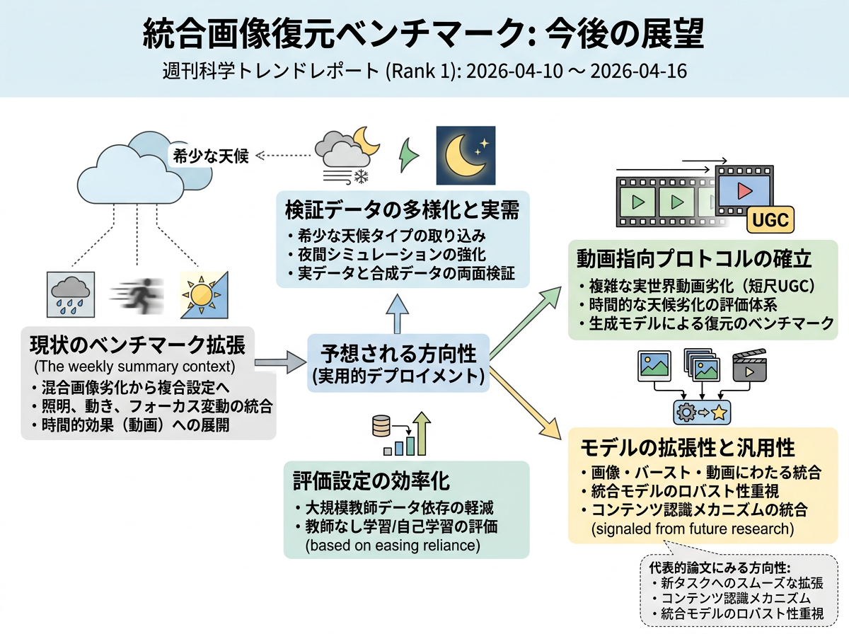 統合画像復元ベンチマーク の展望インフォグラフィクス