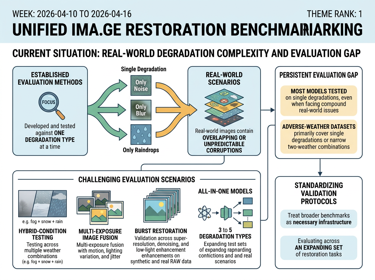 Unified Image Restoration Benchmarking situation infographic