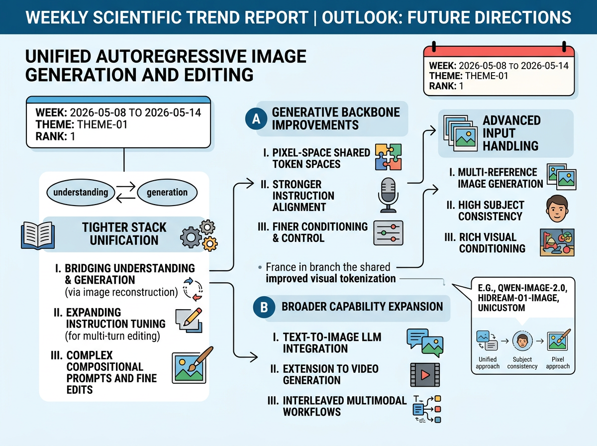 Unified Autoregressive Image Generation and Editing outlook infographic