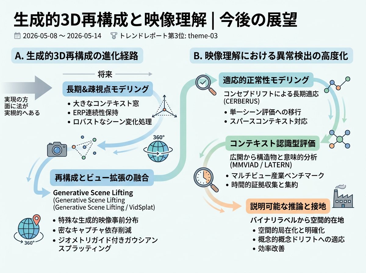 生成的3D再構成と映像理解 の展望インフォグラフィクス