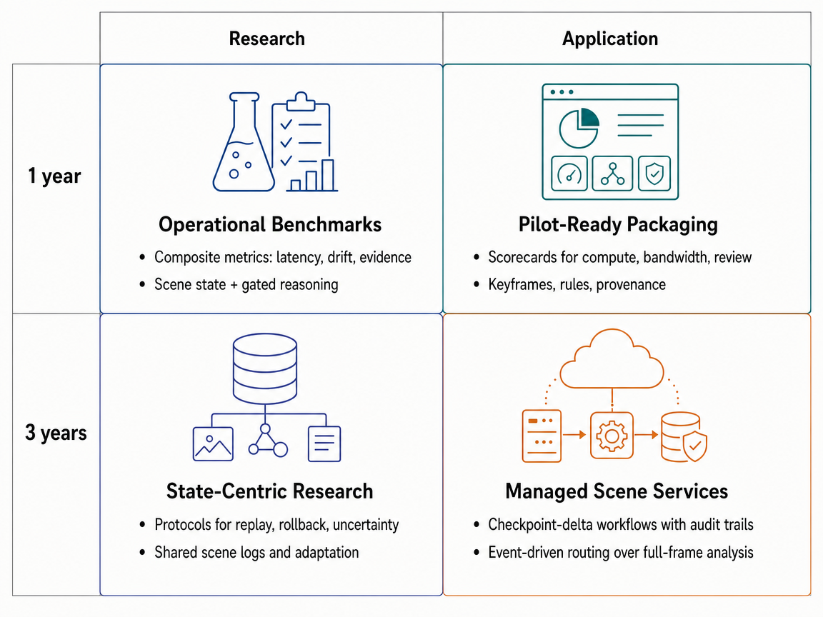 Mixed-scenario 1-year/3-year research/application infographic