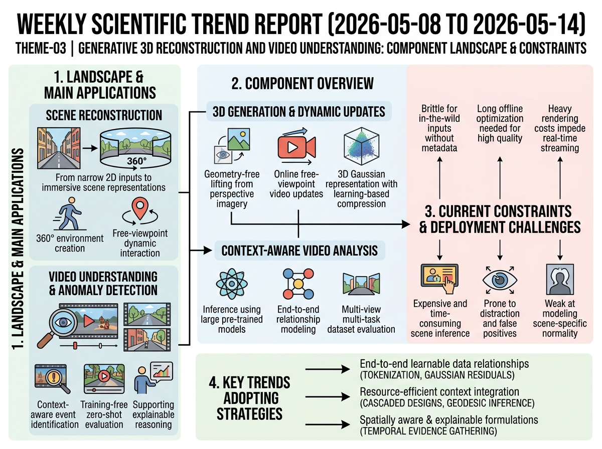 Generative 3D Reconstruction and Video Understanding situation infographic