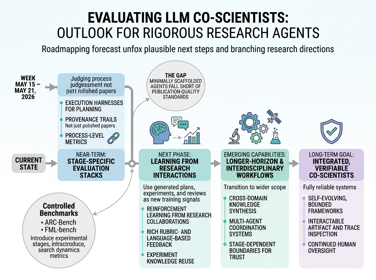Evaluating LLM Co-Scientists outlook infographic