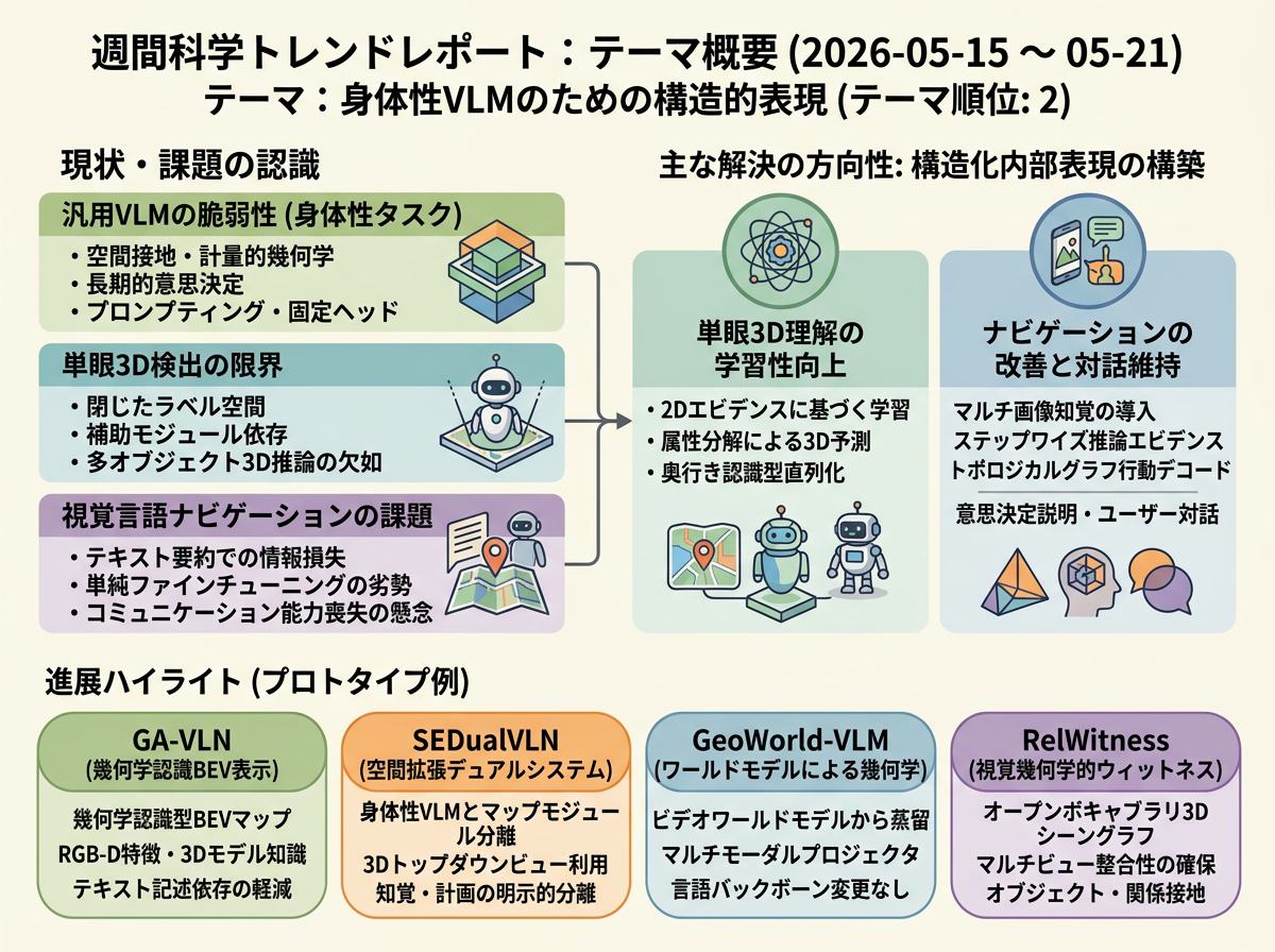 身体性VLMのための構造的表現 の現状インフォグラフィクス