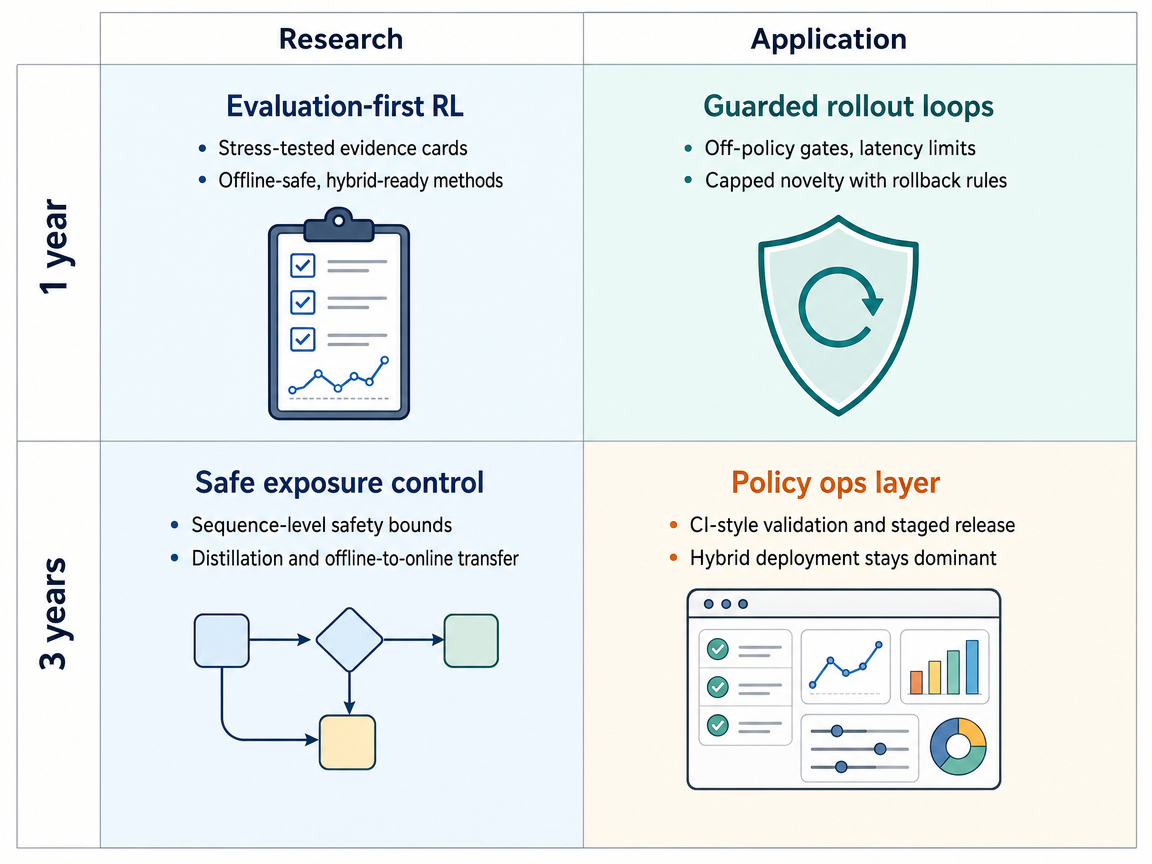 Mixed-scenario 1-year/3-year research/application infographic