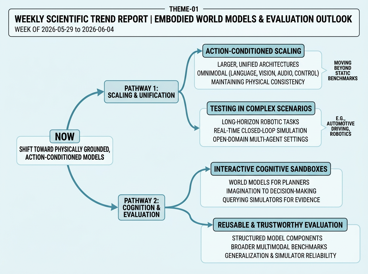 Embodied World Models & Evaluation outlook infographic