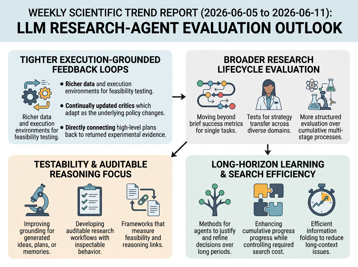 LLM Research-Agent Evaluation outlook infographic
