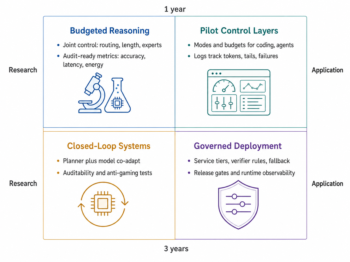Mixed-scenario 1-year/3-year research/application infographic