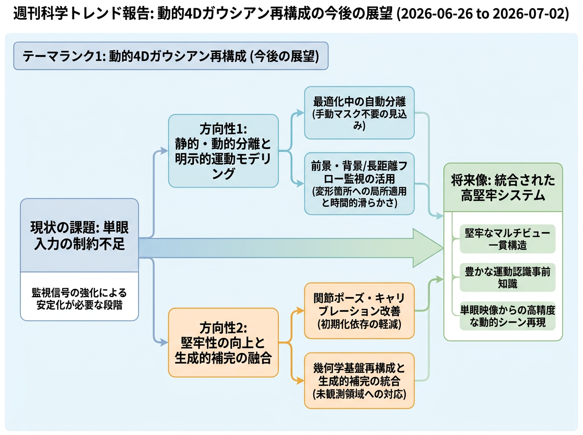 動的4Dガウシアン再構成 の展望インフォグラフィクス