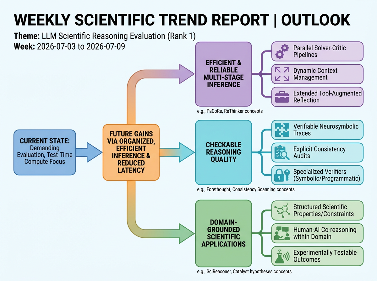 LLM Scientific Reasoning Evaluation outlook infographic