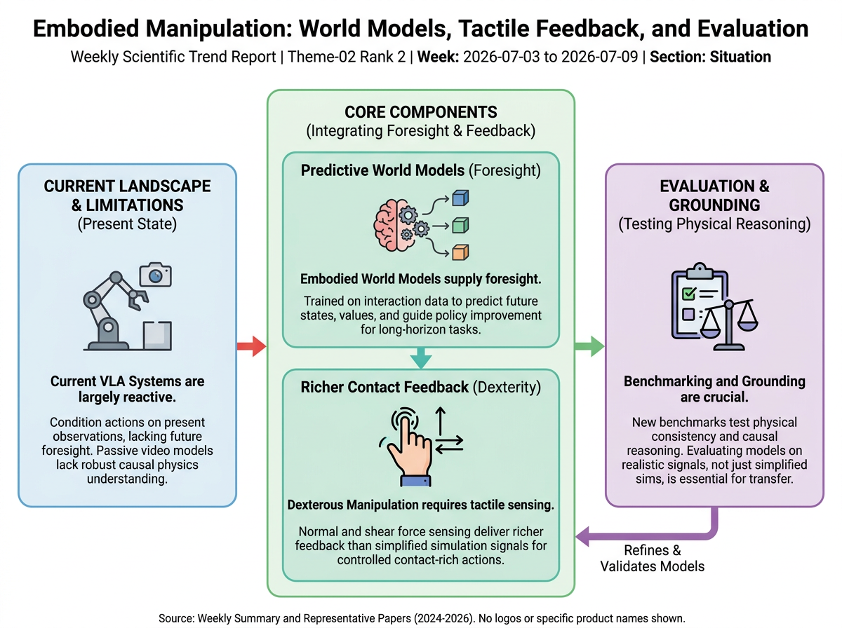 Embodied Manipulation: World Models, Tactile Feedback, and Evaluation situation infographic
