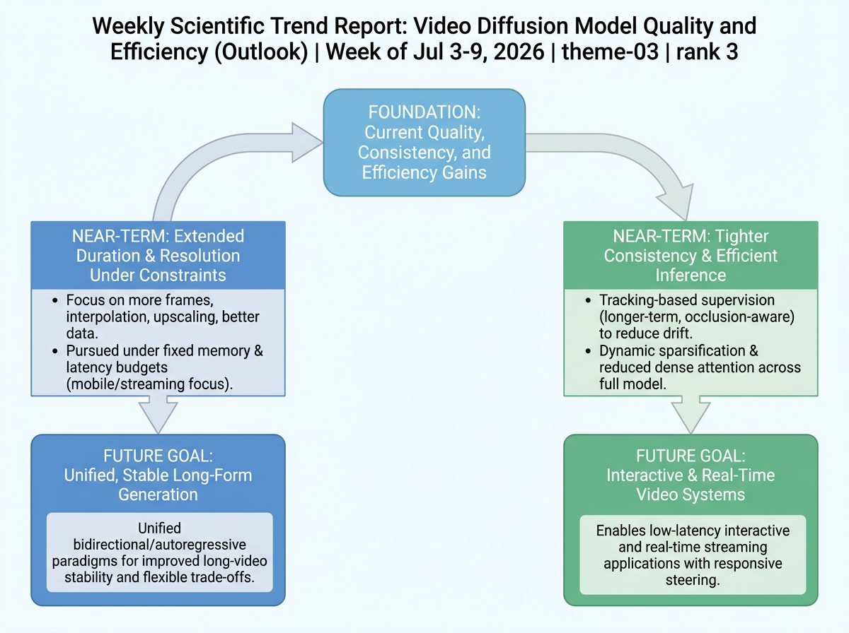 Video Diffusion Model Quality and Efficiency outlook infographic