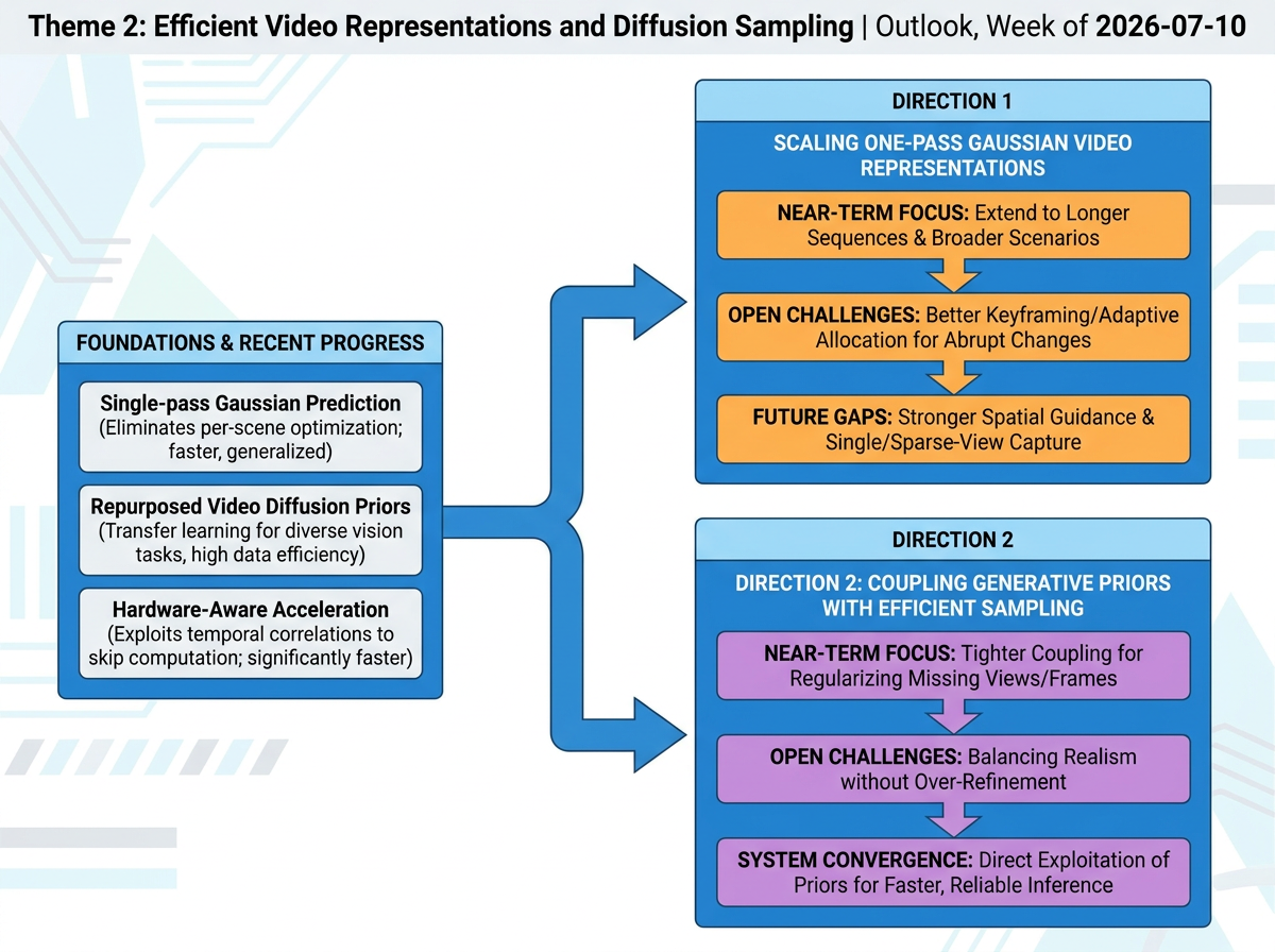 Efficient Video Representations and Diffusion Sampling outlook infographic