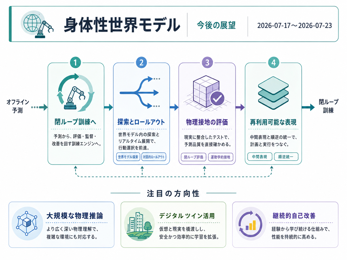ロボット学習のための身体性世界モデル の展望インフォグラフィクス