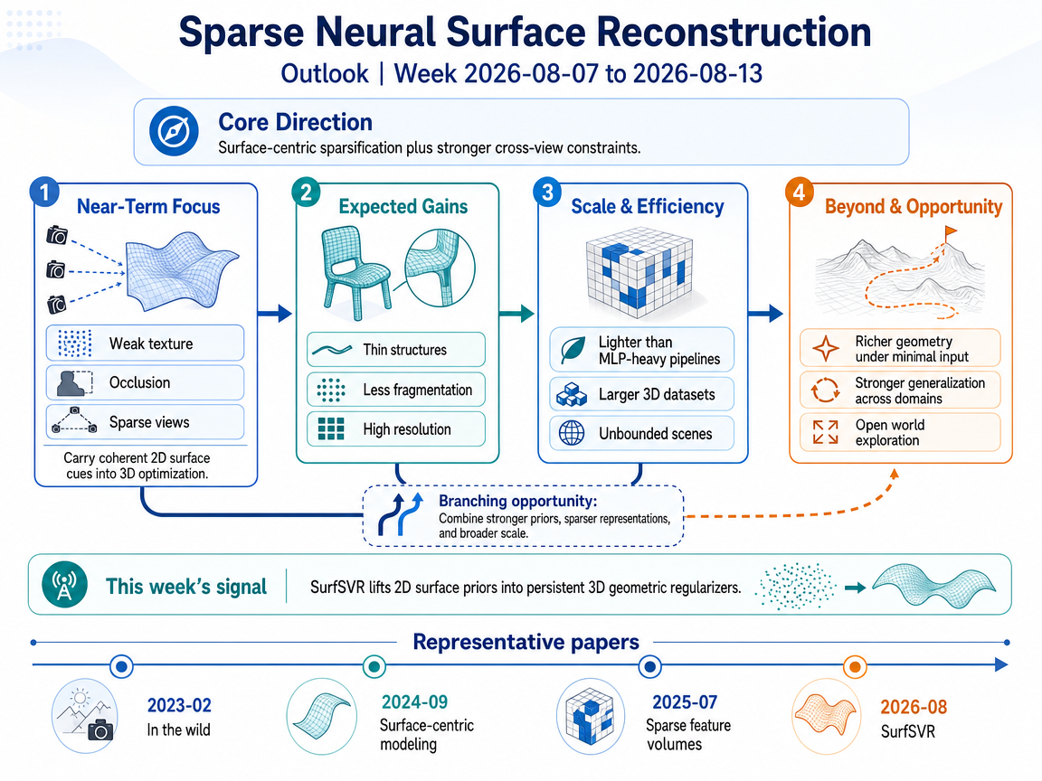Sparse Neural Surface Reconstruction outlook infographic