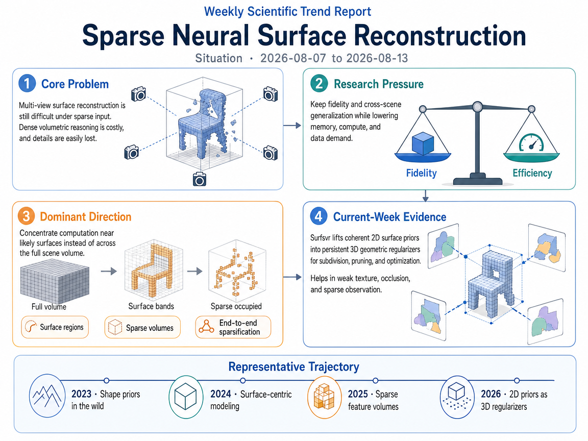 Sparse Neural Surface Reconstruction situation infographic