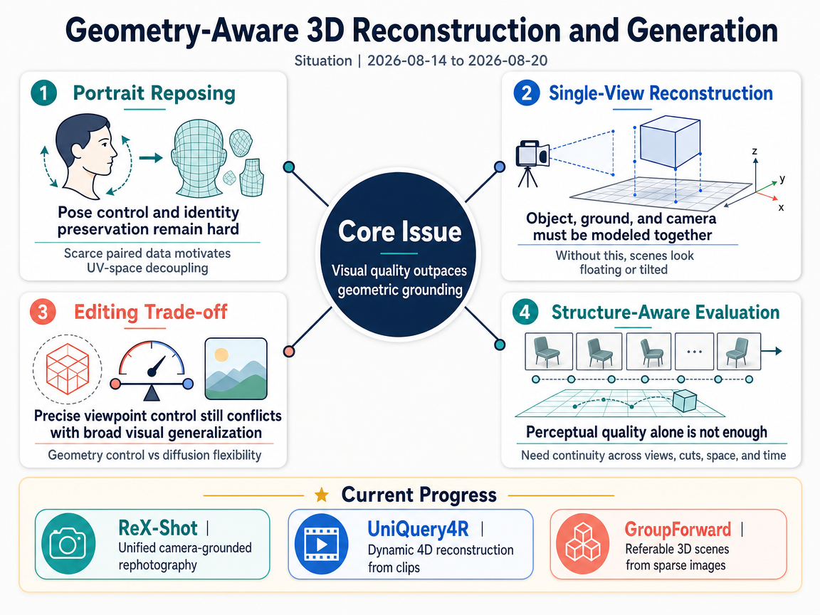 Geometry-Aware 3D Reconstruction and Generation situation infographic
