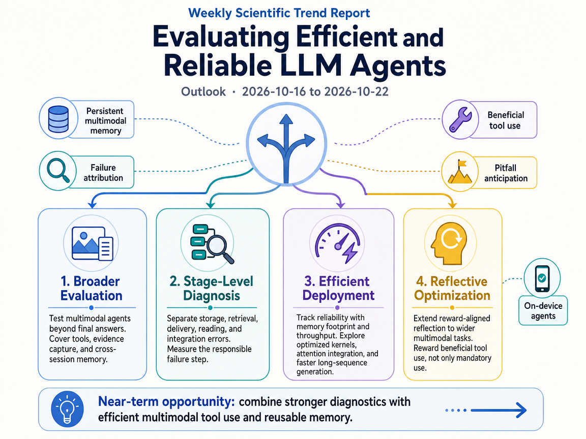 Evaluating Efficient and Reliable LLM Agents outlook infographic